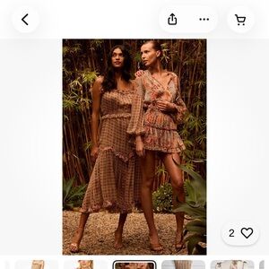 Misa Los Angeles Floral Maxi Dress in Tan and Pink